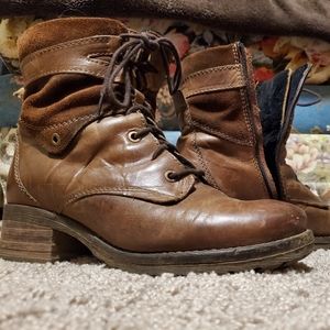 Vintage brown leather ankle boots